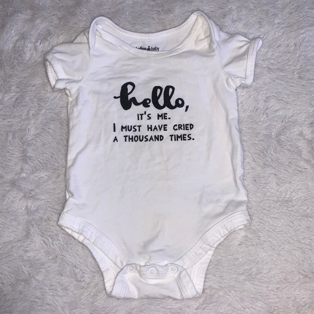 (3 for $10) indigo 3-6 month baby gender neutral bodysuit